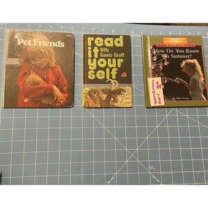 Lot of 3 Summer Animal Themed Children’s Books Pet Friends Billy Goat Gruff HB